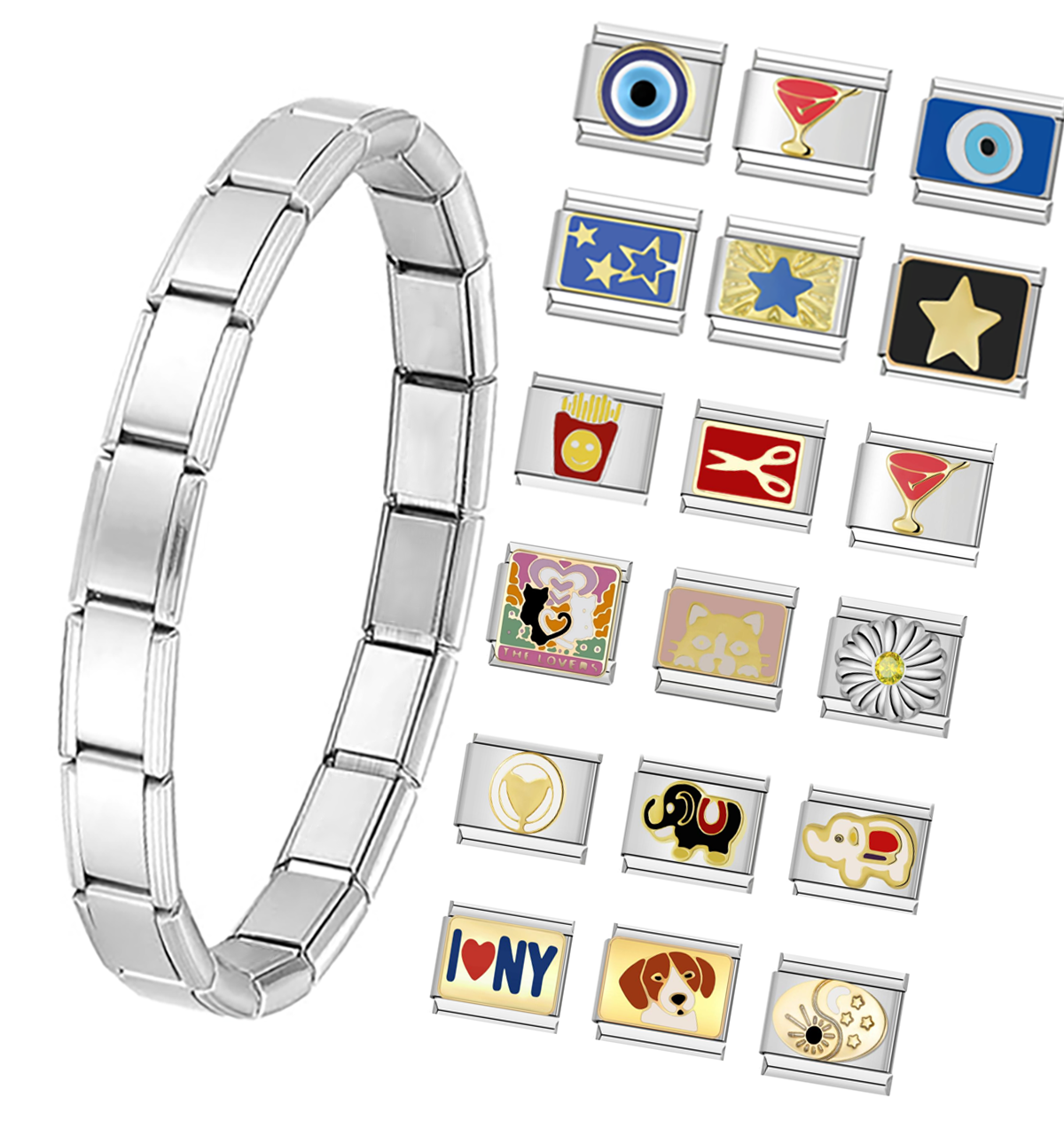 DIY Stainless Steel Bracelet Italian Charms Cute Cartoon