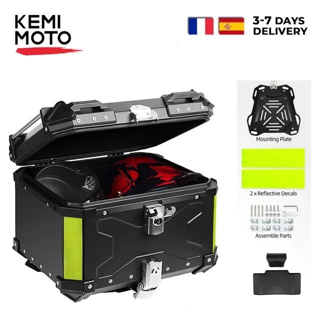 Waterproof Aluminum Motorcycle Top Case, 45-65L 1