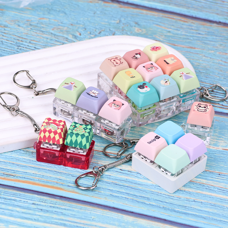 Anime Fidget Clicker Keycap Keychain