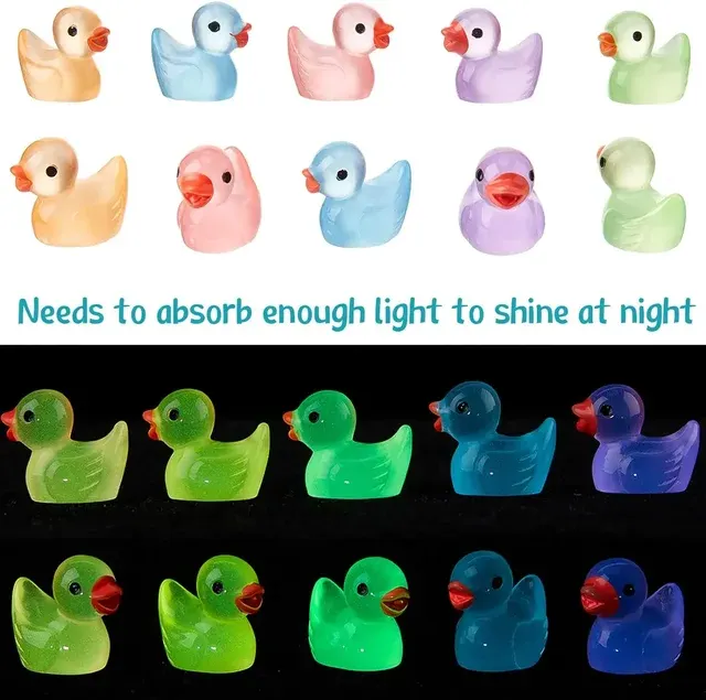 Glow-in-the-Dark Mini Duck Figures for Fairy Gardens 2
