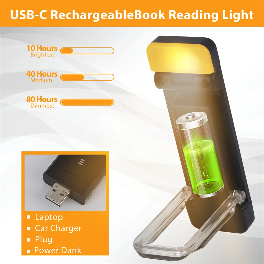 Rechargeable Clip-On Book Light with Timer 2