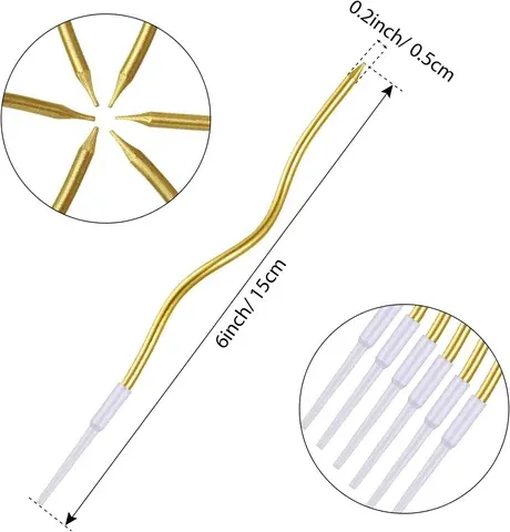 Dünne Spiral-Tortenkerzen 48er-Pack