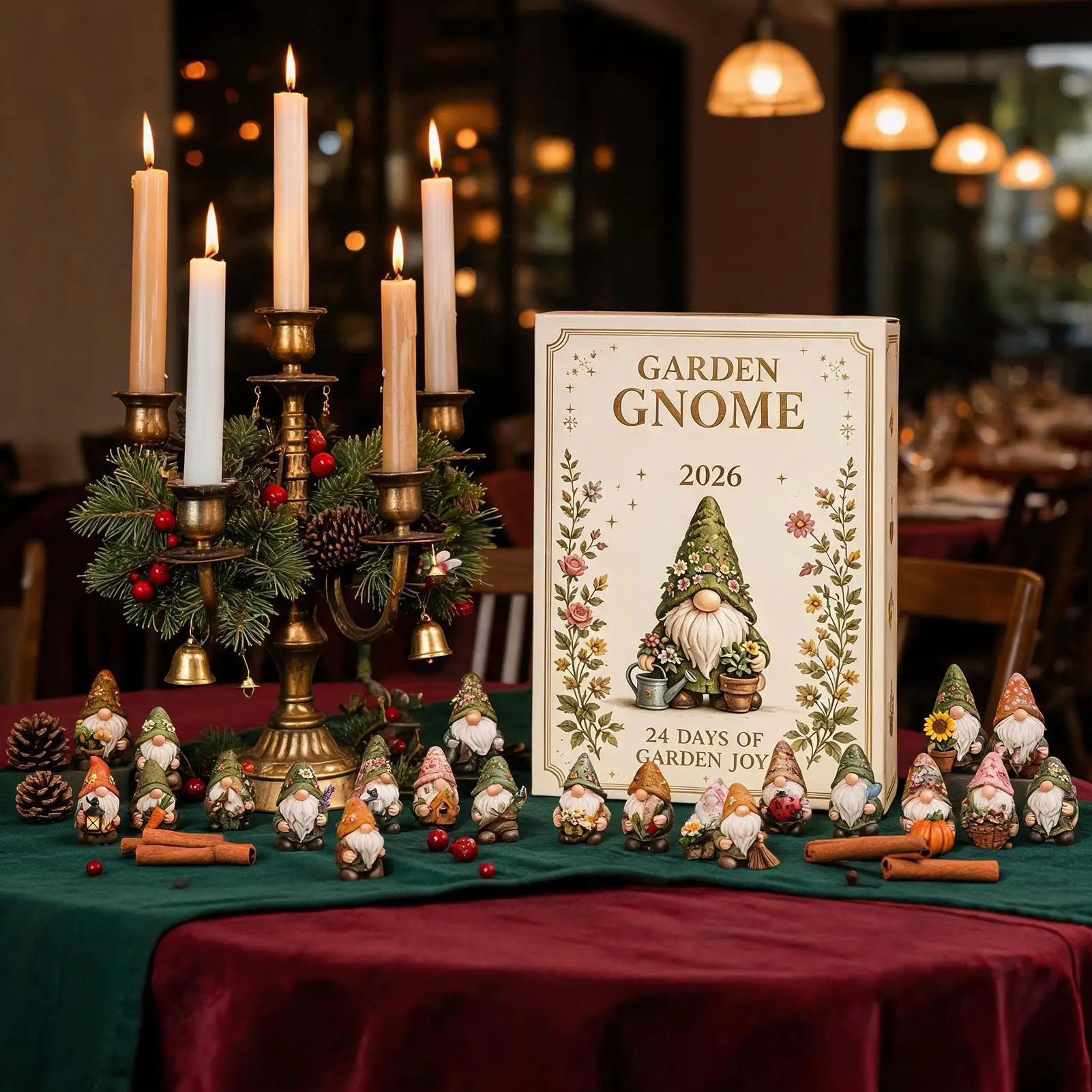 Sammelbare Zwergen-Dekorationsfiguren Adventskalender Weihnachten 24-Tage-Countdown-Kalender für Büro Auto 3
