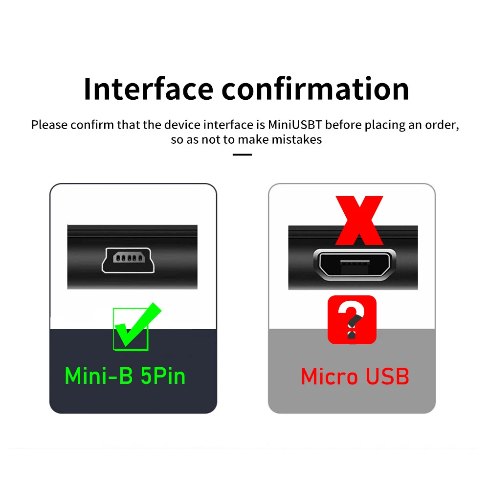 Typ C auf Mini-USB-Kabel Ultrakurzes USB Mini-5-Pin-Ladedatenkabel für 4