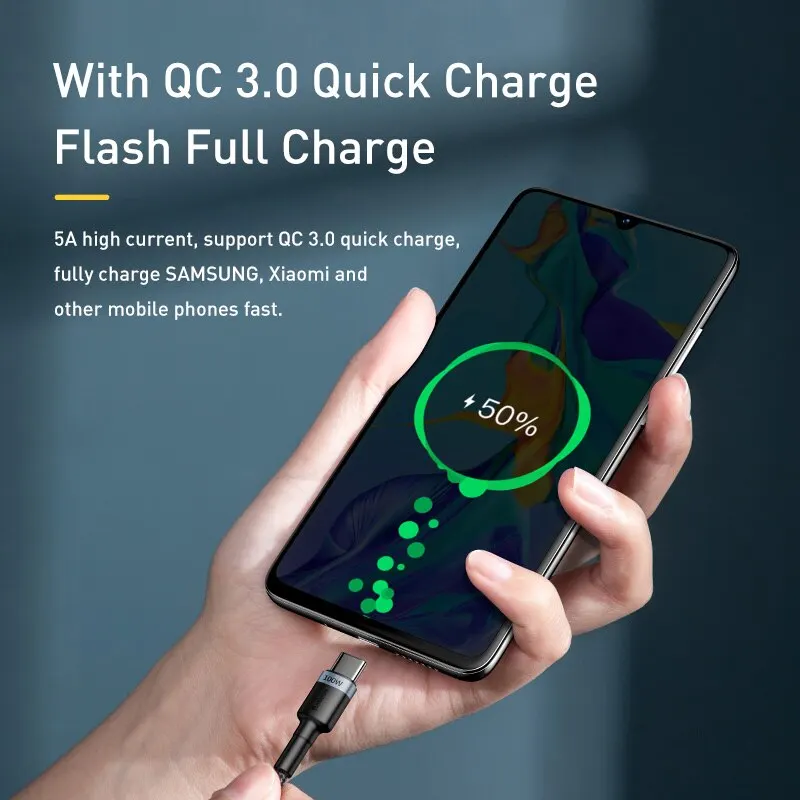USB-C auf USB-C Schnellladekabel 100W
