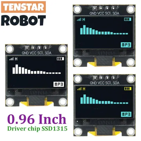 0.96-Inch I2C OLED Display White Blue Yellow