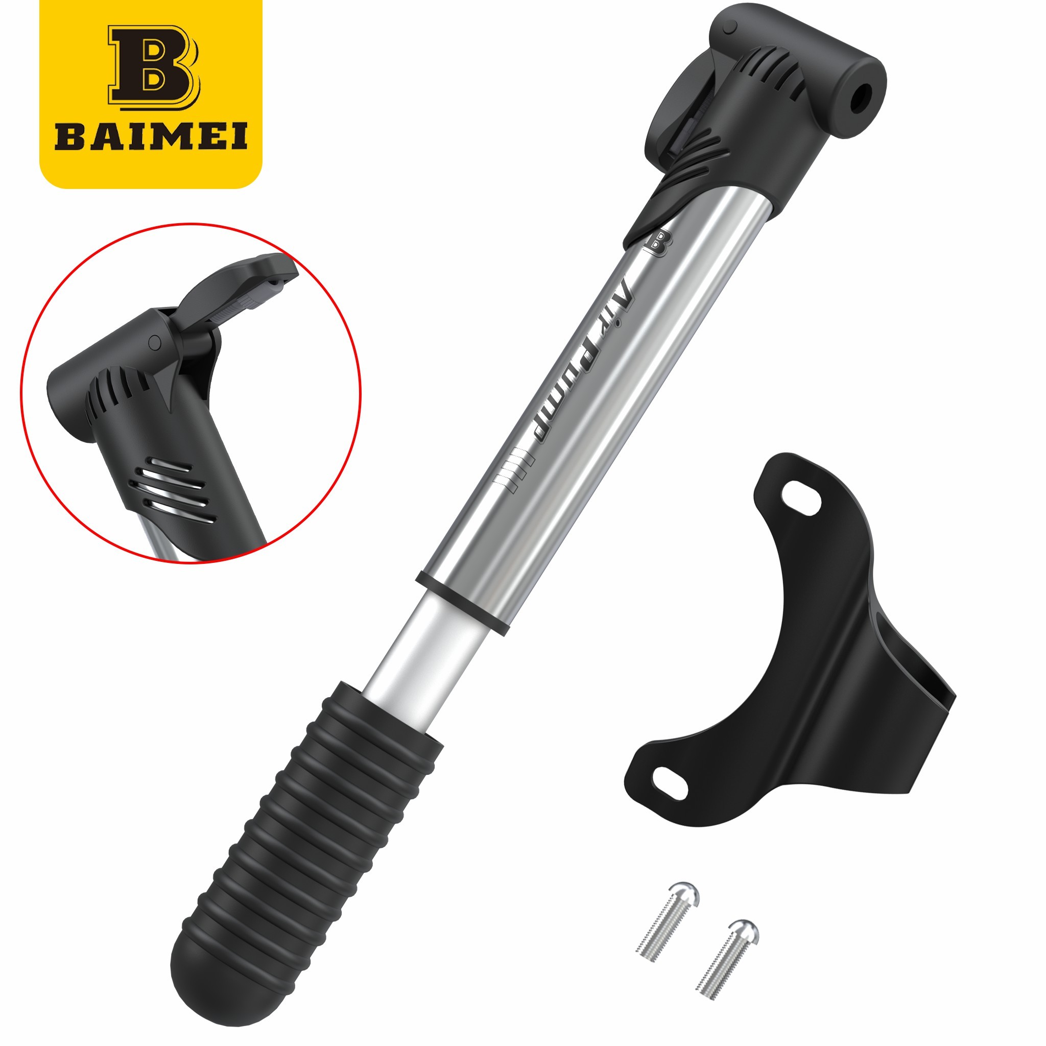 BAIMEI Portable Mini Manual Tire Inflator for Bicycles