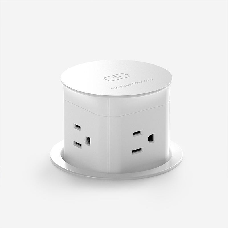 Desktop Pop-Up Outlet with Wireless Charger 2