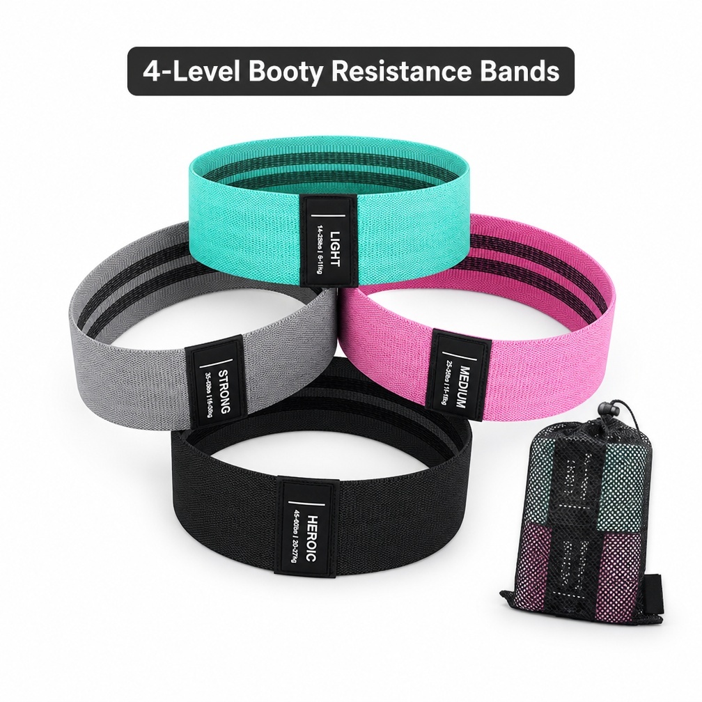 Fabric Mini Resistance Bands Set with Bag