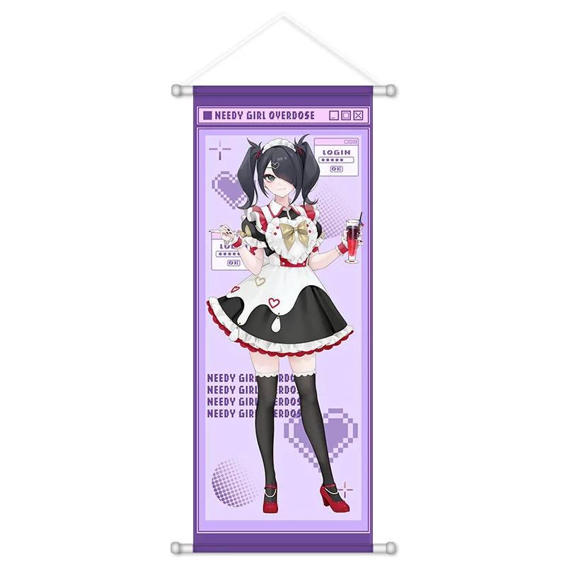 NEEDY GIRL OVERDOSE Anime Regen-Schmuckrolle Leinwand-Wandbehang Gemälde Heimdekoration 3