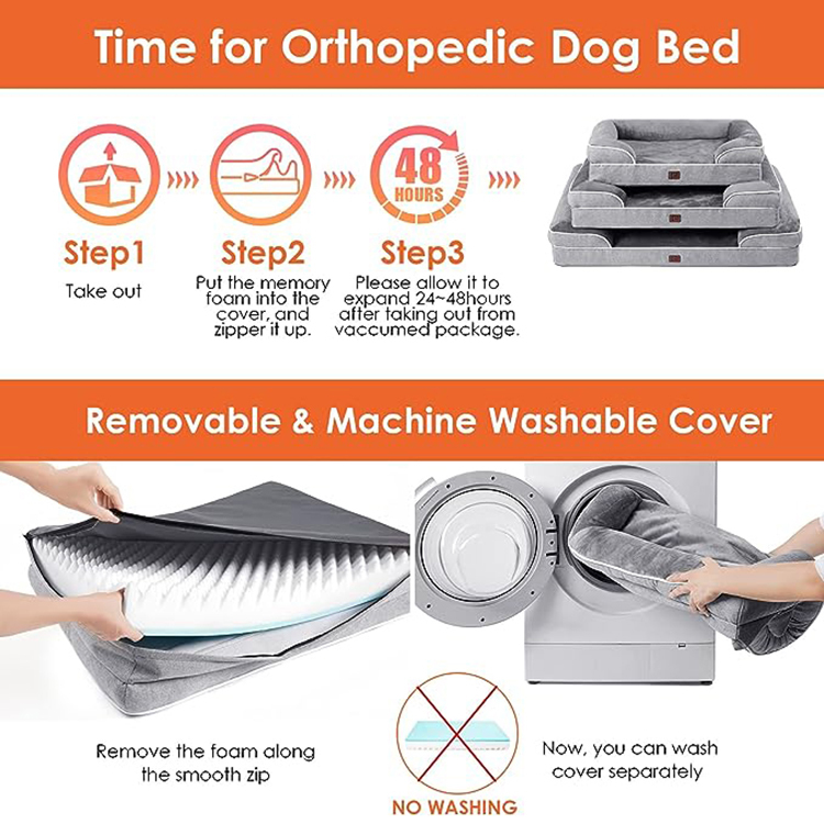 Large Orthopedic Memory Foam Dog Bed 3
