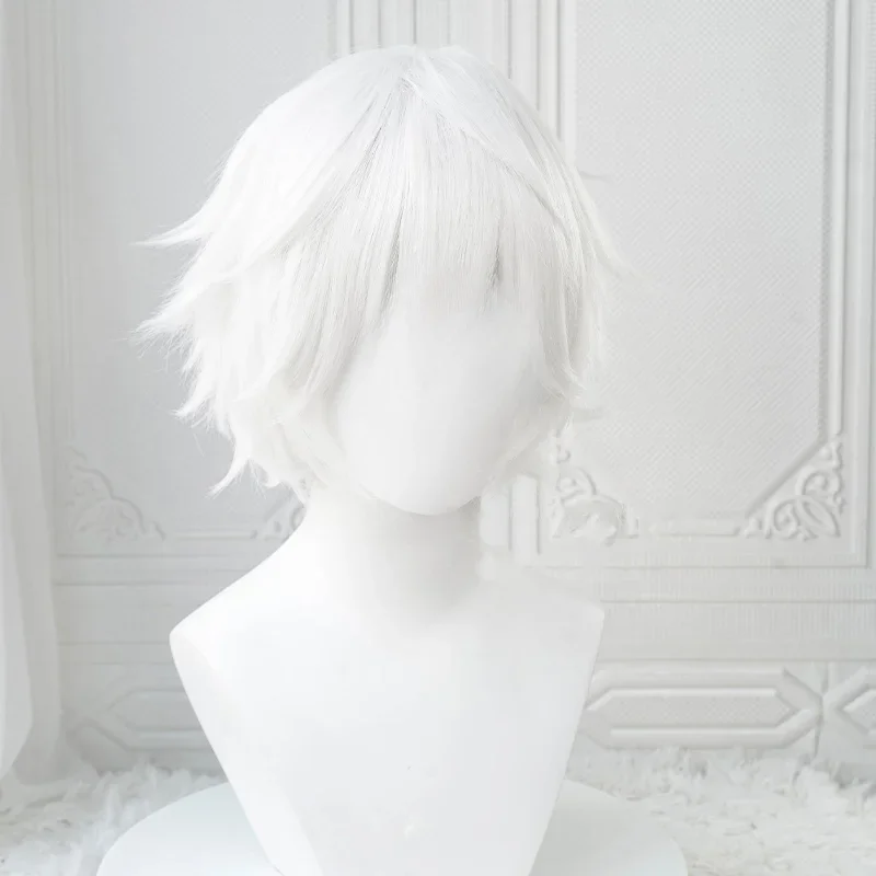 Anime Kaneki Ken Cosplay Perücken Kurze Weiße Flauschige 2
