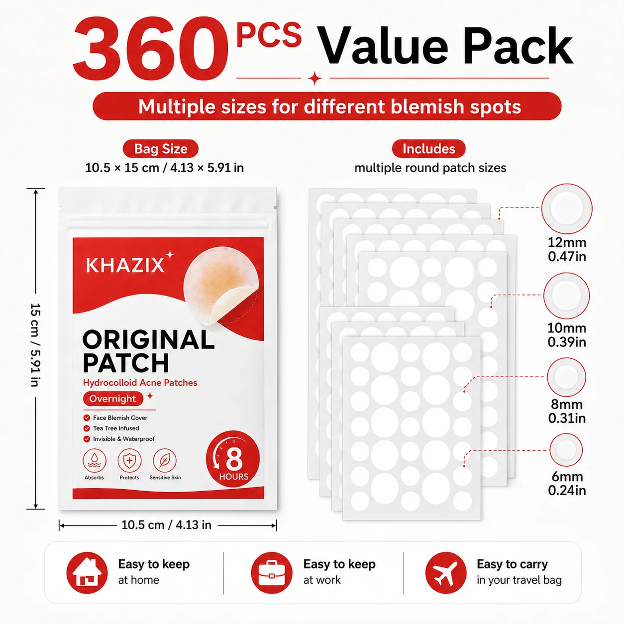 Invisible Hydrocolloid Pimple Patches, 36 Count 2
