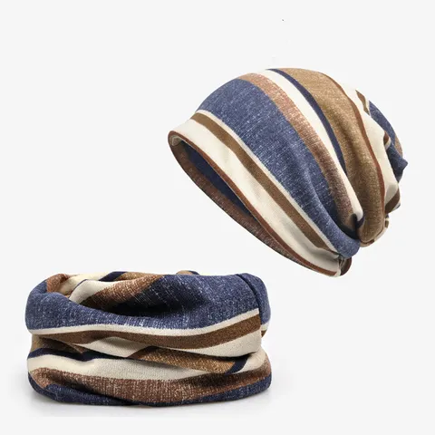 Striped Scarf Hat Men And Women All-match Pullover