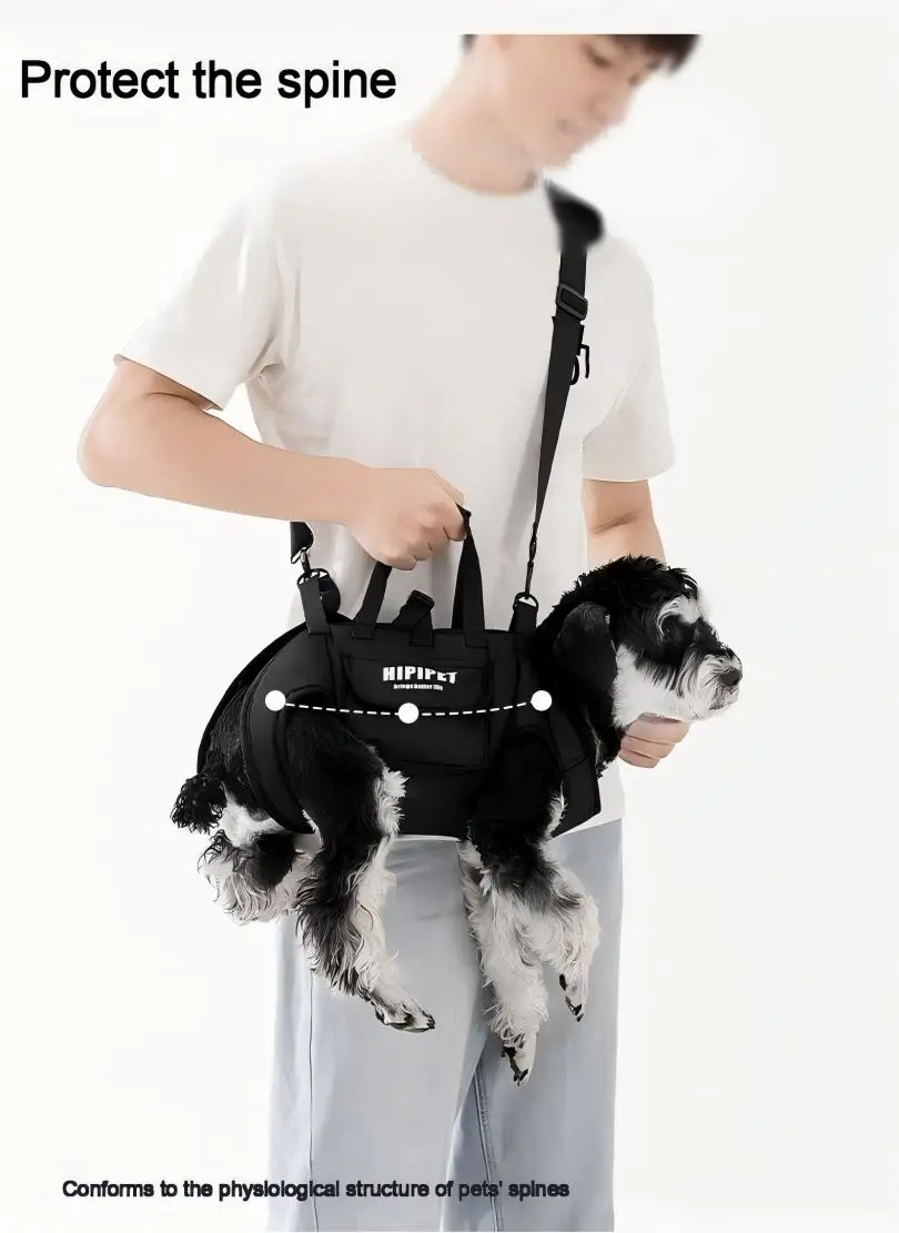 Tragbare Hunde-Umhängetasche mit Zugleine Hunde-Rucksack zum Gassi Gehen 4