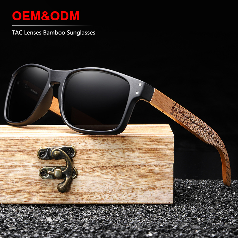 Retro-Sonnenbrille, polarisiert, Holzgestell