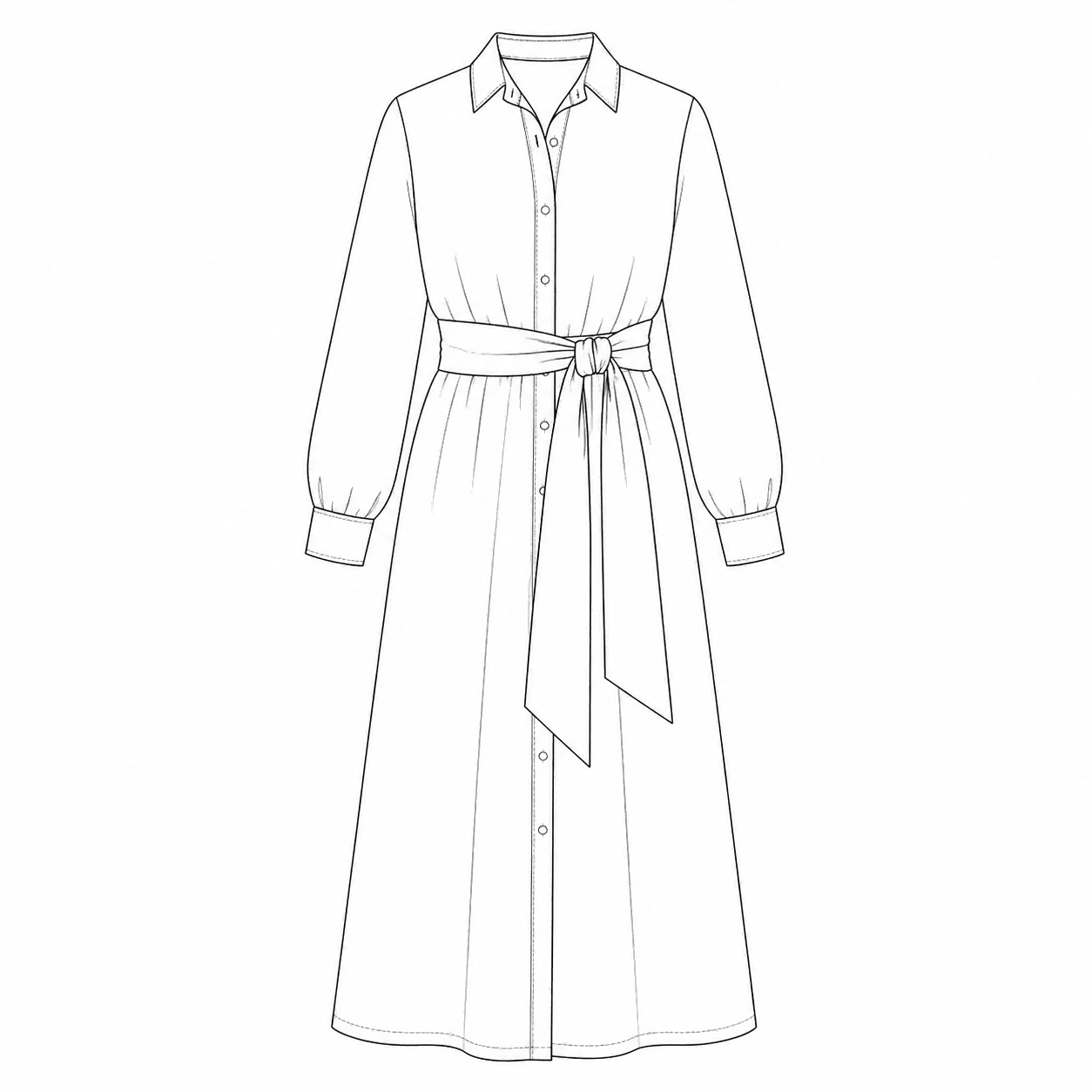 Ivory Long Linen Shirt Dress 3