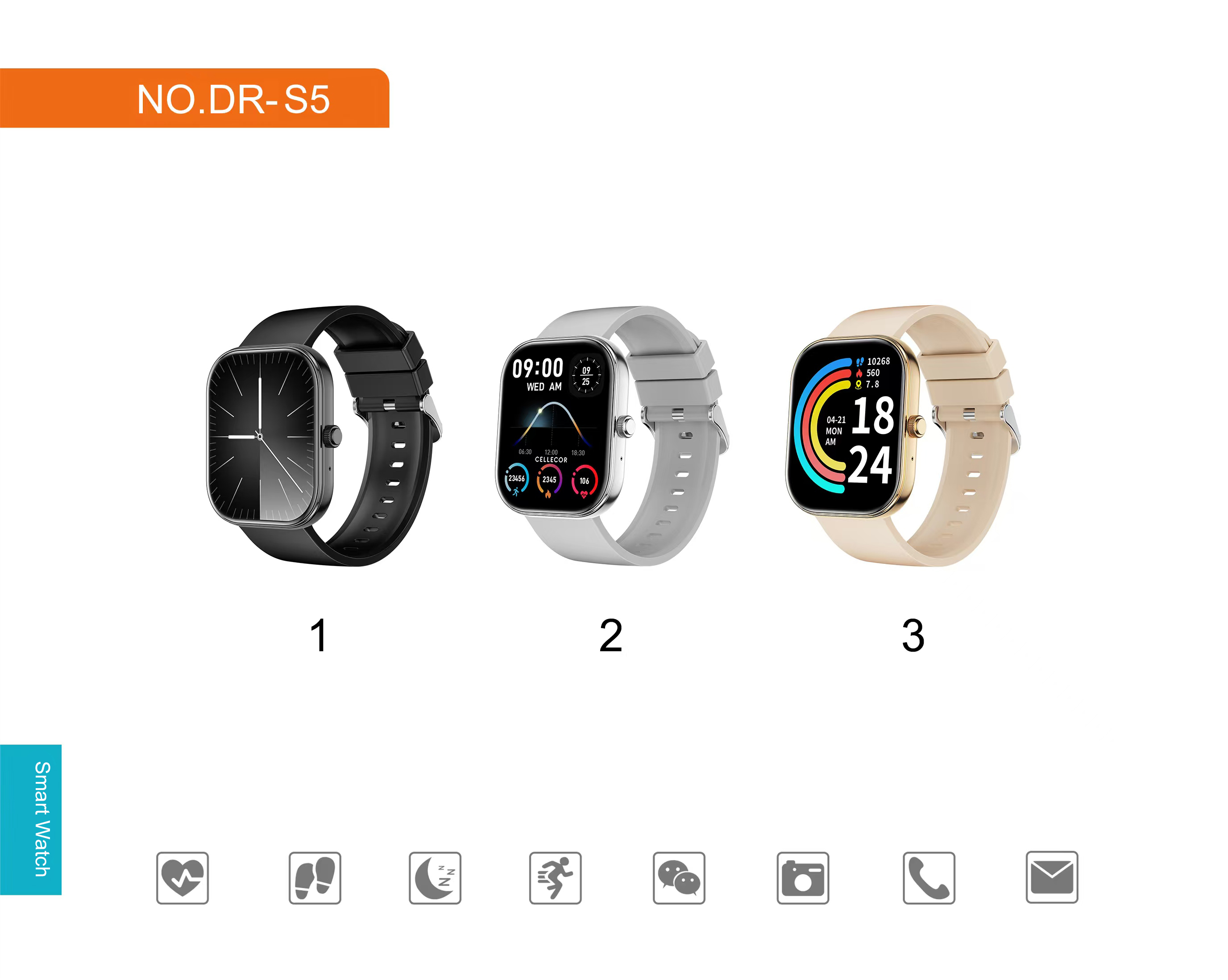 Fashion Bt Calls Smart Watch Android IOS Waterproof 2