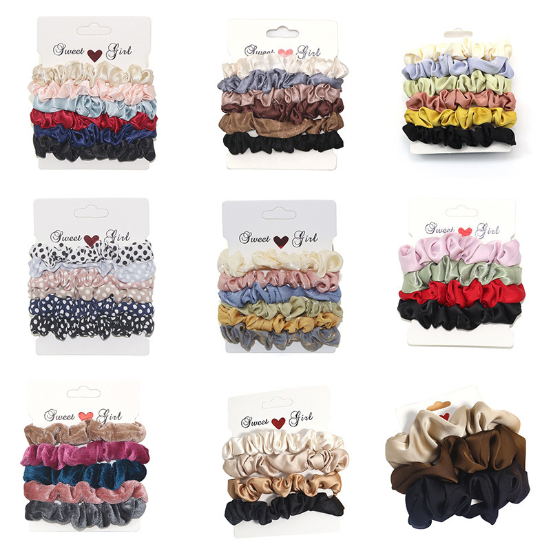 6-Pack Satin Polka Dot Scrunchie Set 2