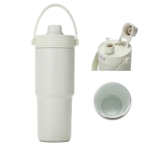 Keramik-Thermobecher mit Griff Große 24OZ Tragbare Kaltgetränke-Thermoskanne Isolierte