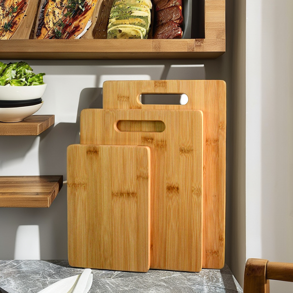 3-Piece Reversible Bamboo Cutting Board Set