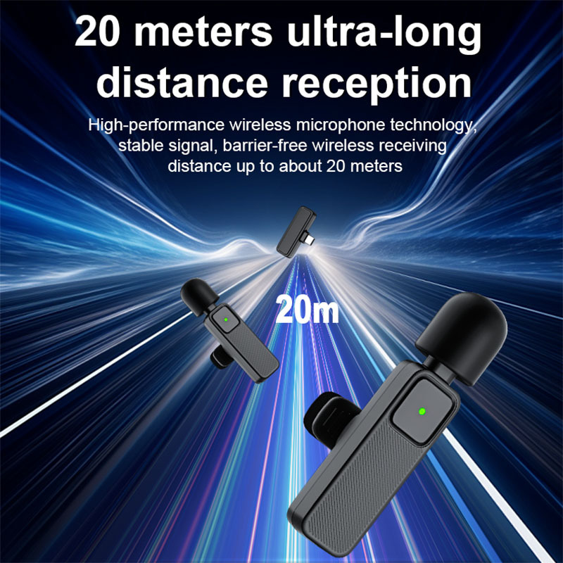 SE82 Wireless Lavalier Microphone 2-Pack Clip-on USB-C 360° 4