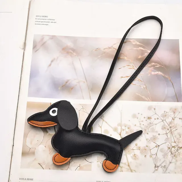 Leather Dachshund Keychain 4
