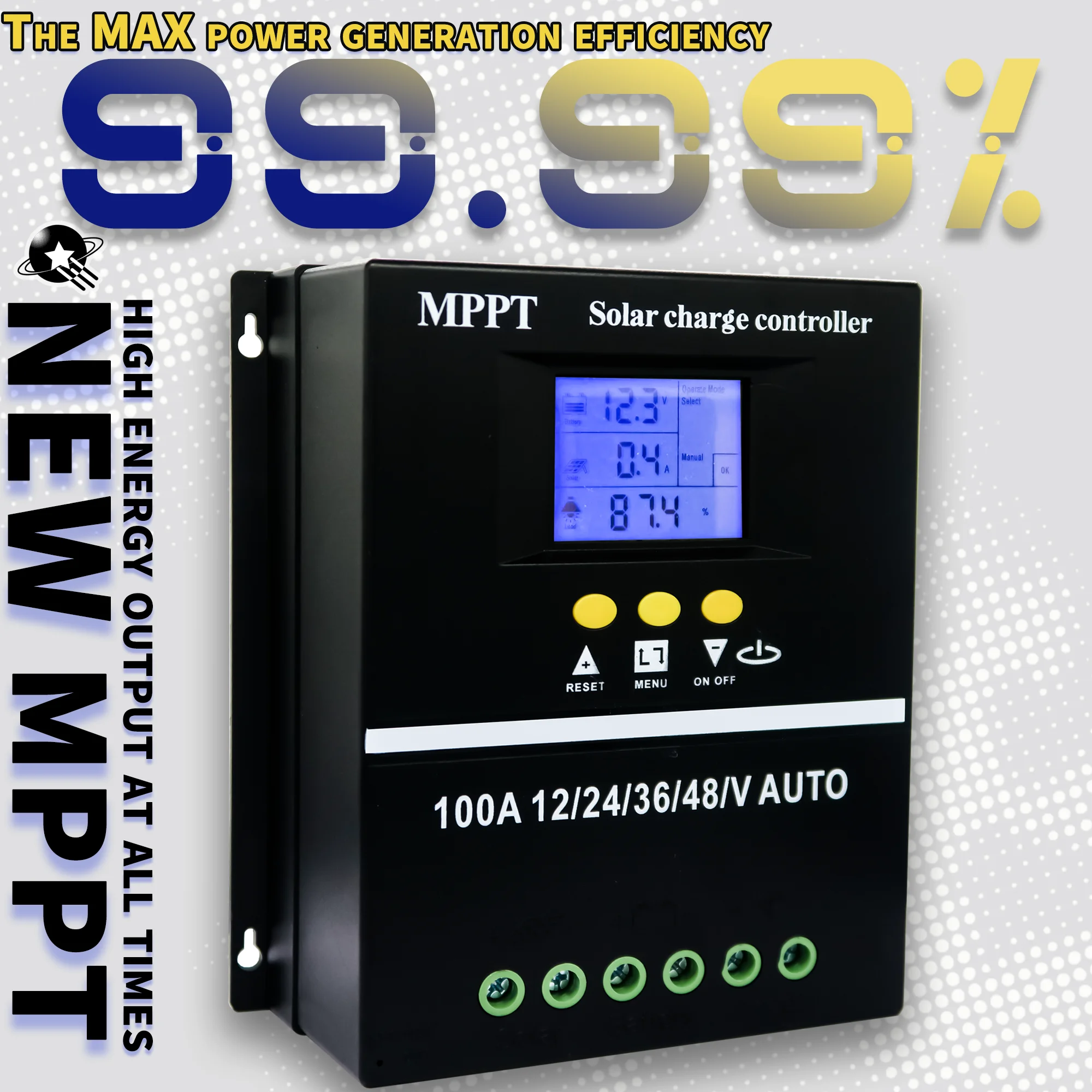 POWLSOJX MPPT 100A 80A 60A Solarladeregler 12V 24V 4