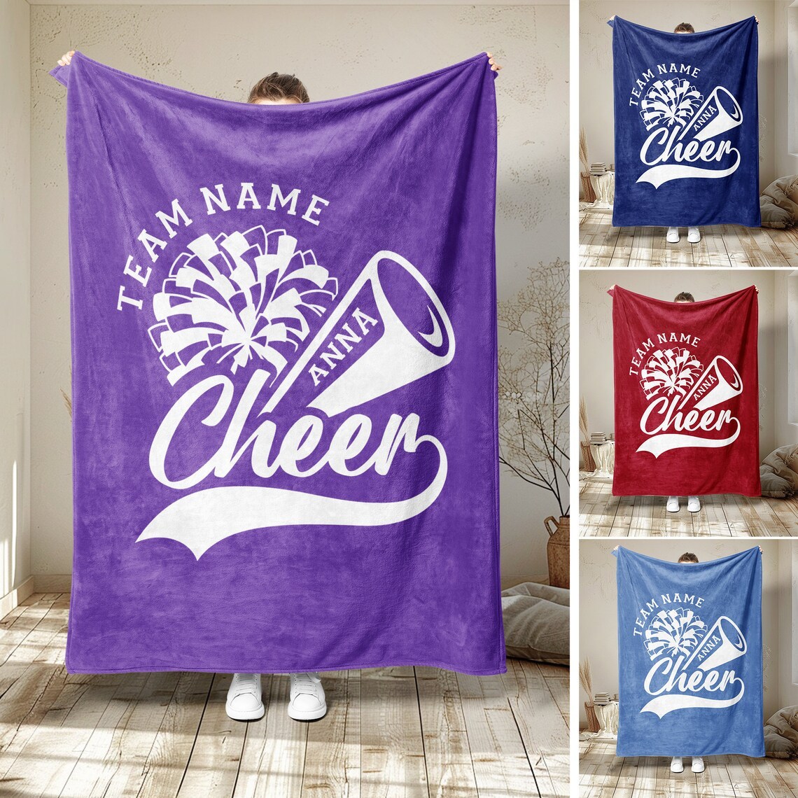 Cheerleading Sherpa Fleece Throw Blanket