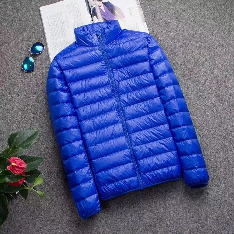 0-10 ℃ Herren Winterjacke Ultraleichte Entendaunenjacken Tragbare Kapuze 3