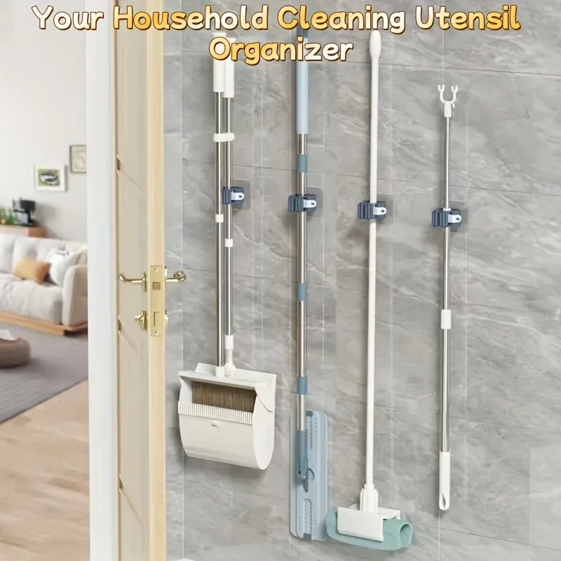 Mopp Halter Selbst-klebe Besen Ständer Wand Montiert Unterstützung 3