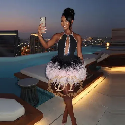 Federn-Cocktailkleid