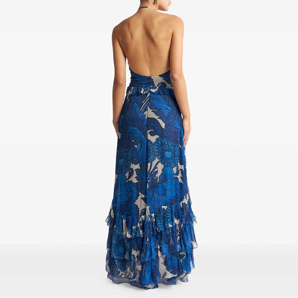 Floral Chiffon Maxi Dress with Ruffles 3