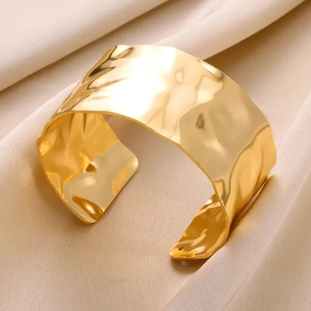 Gold Stainless Steel Cuff Bracelet for Women 2
