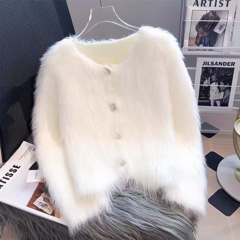 Women's Chunky Knit V-Neck Cardigan Autumn Winter