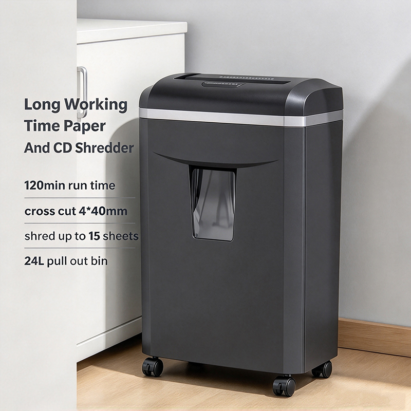 Cross-Cut Shredder 15 Sheets 120 Min
