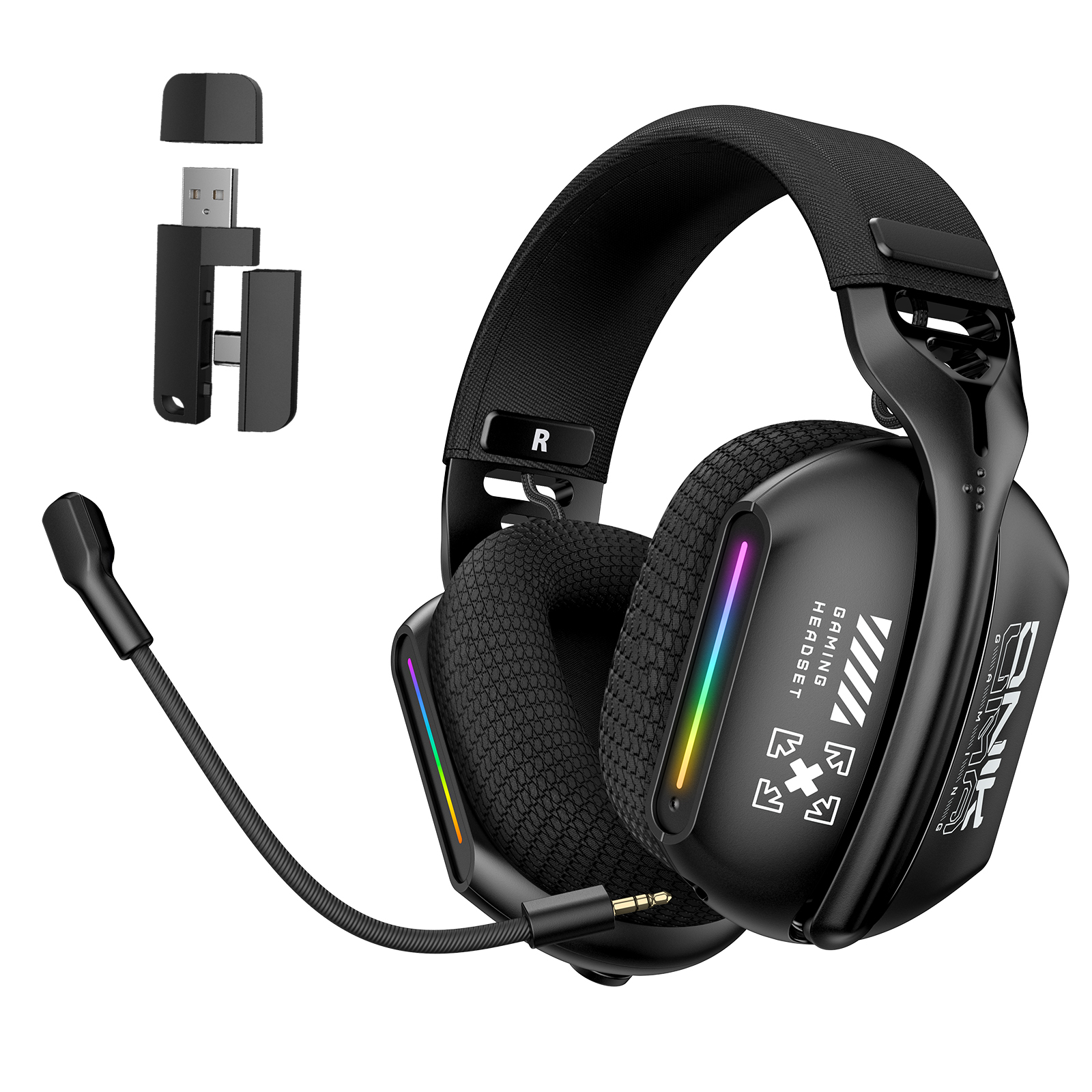 ONIKUMA GT808 2.4GHz BT Wired Wireless Gaming Headphones