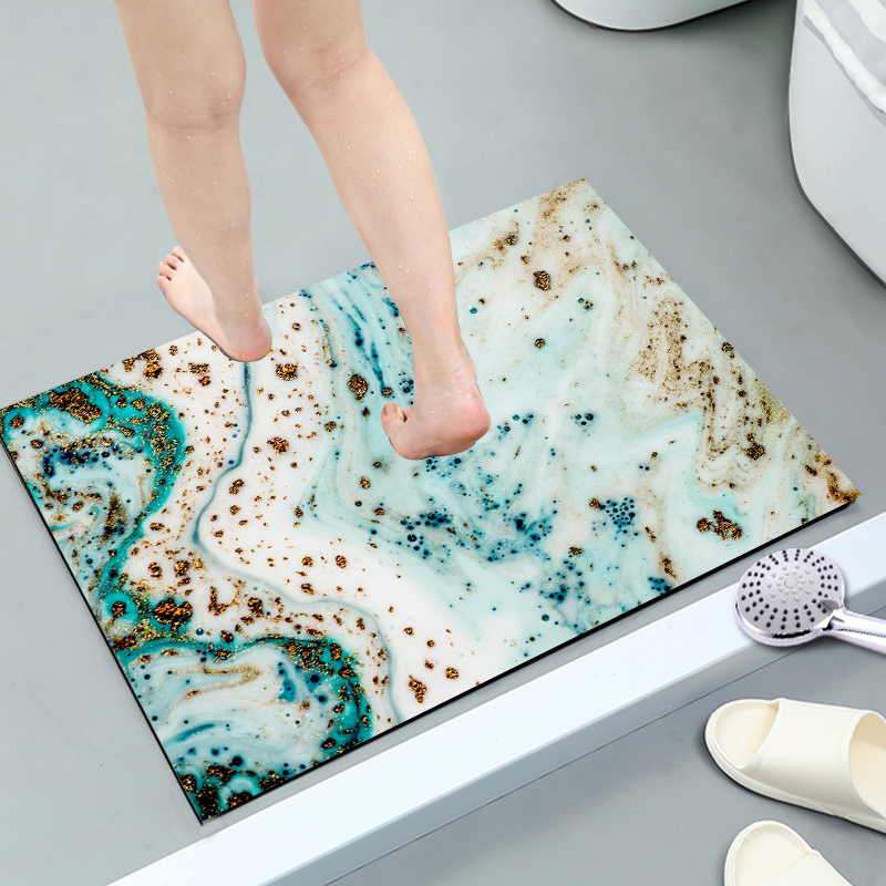 Printed Diatomite Bath Mat Eco-Friendly Durable Machine Washable 3