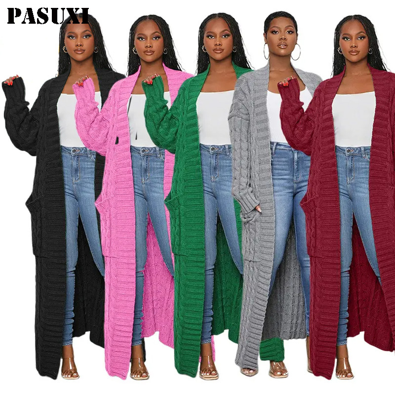 Women's Chunky Knit V-Neck Cardigan Autumn Winter 4