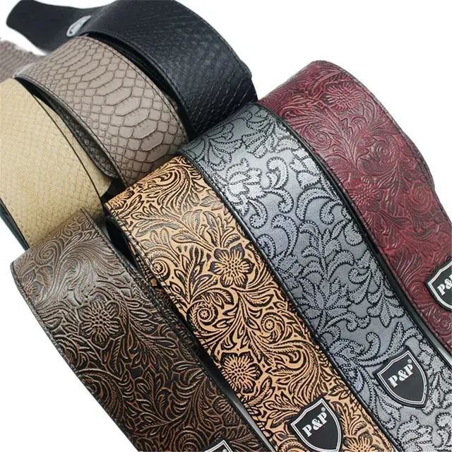 Adjustable Vintage Embroidered Guitar Strap 2
