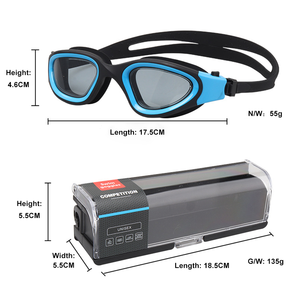 Large Frame Waterproof Non-Fogging Swimming Goggles 2