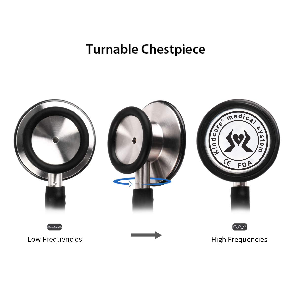 Stainless Steel Stethoscope with Non-Chill Ring 4