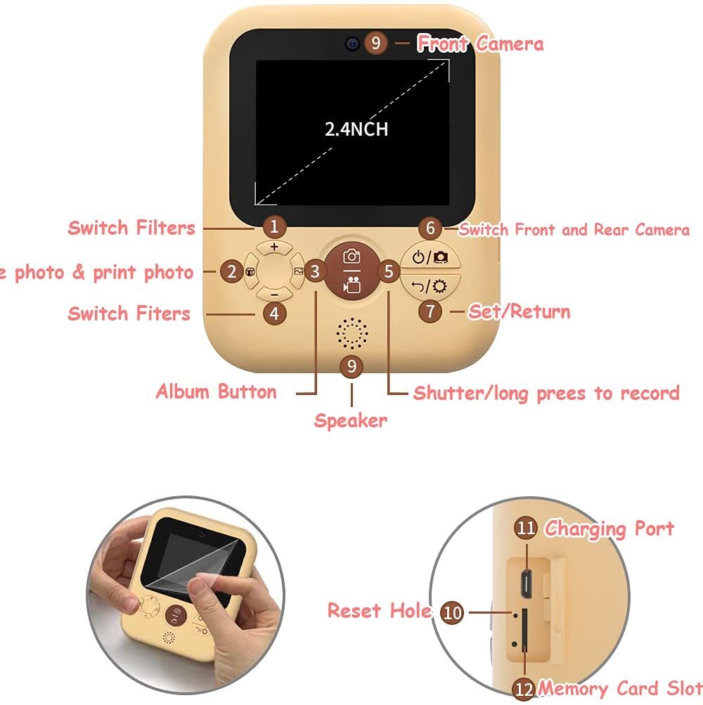 Patent Design Instant Print Digital Camera for Adults 4