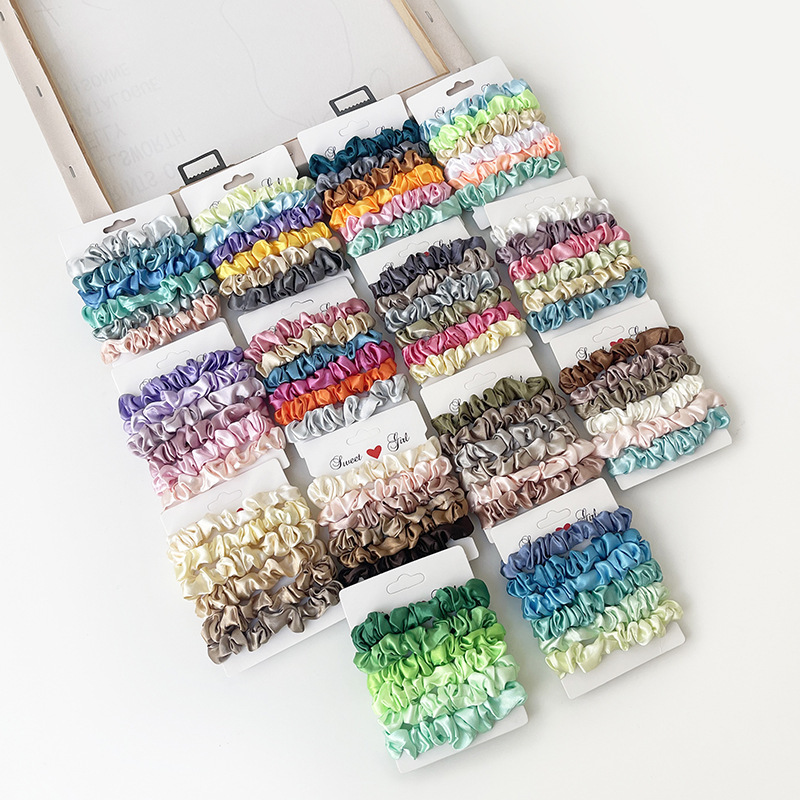 Minimalist Satin Scrunchie Set, 6 Pieces 2