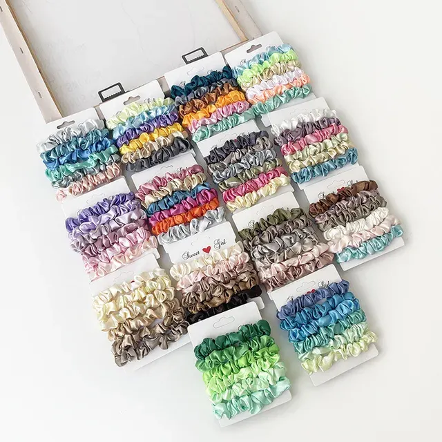 Minimalistisches Satin-Scrunchie-Set, 6 Stück 2
