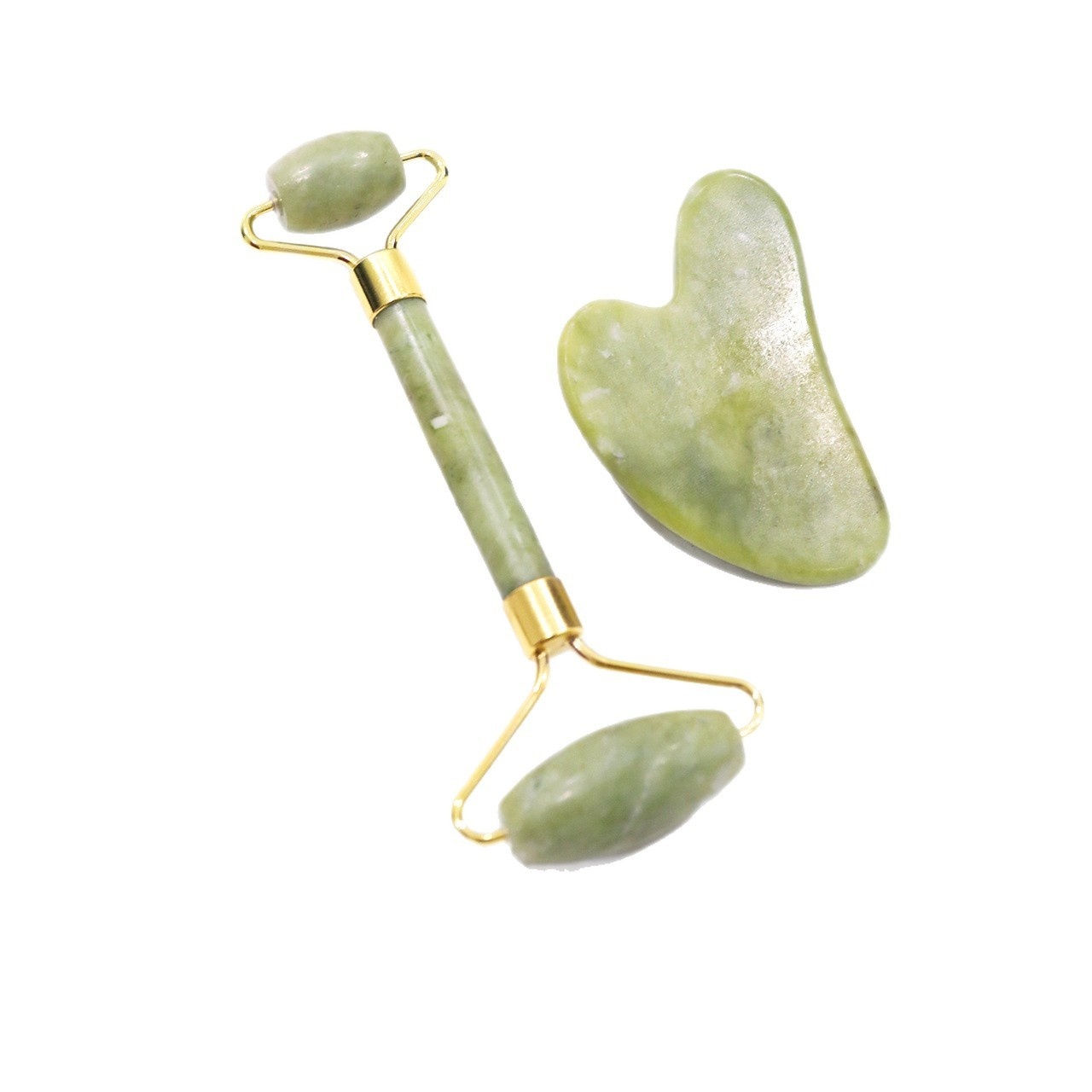 Natural Light Green Phoenix Jade Roller Gua Sha