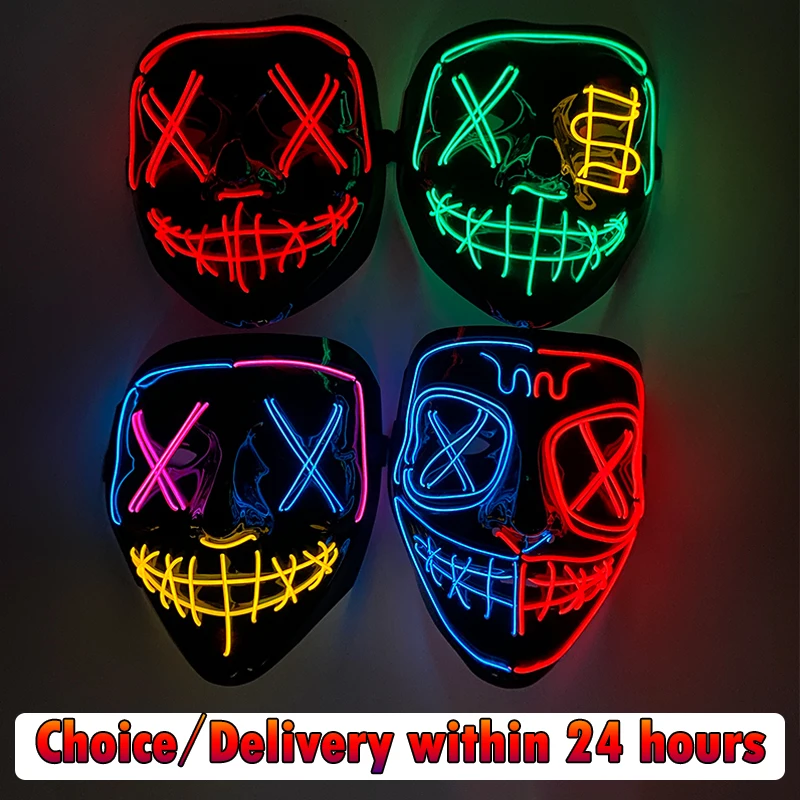 Drahtlose Halloween Neon LED Purge Maske Masque Masquerade 2