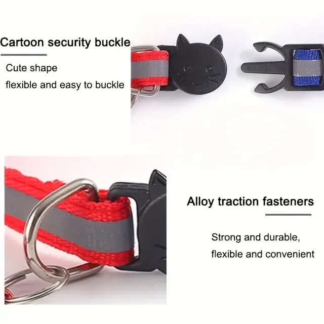 Reflective Cat Collar Set with Bells 4