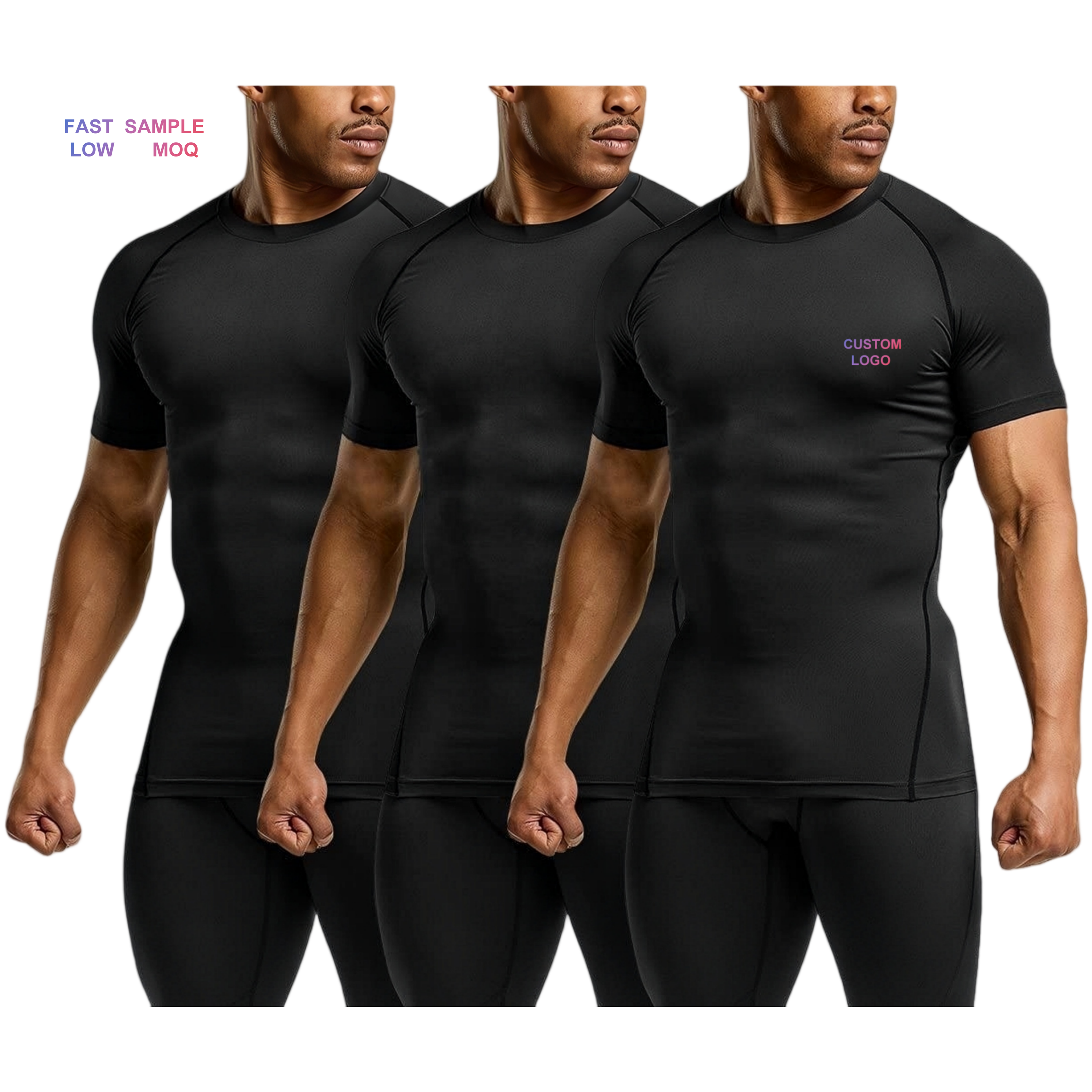 Breathable Men's Polyester Spandex Gym Shirt
