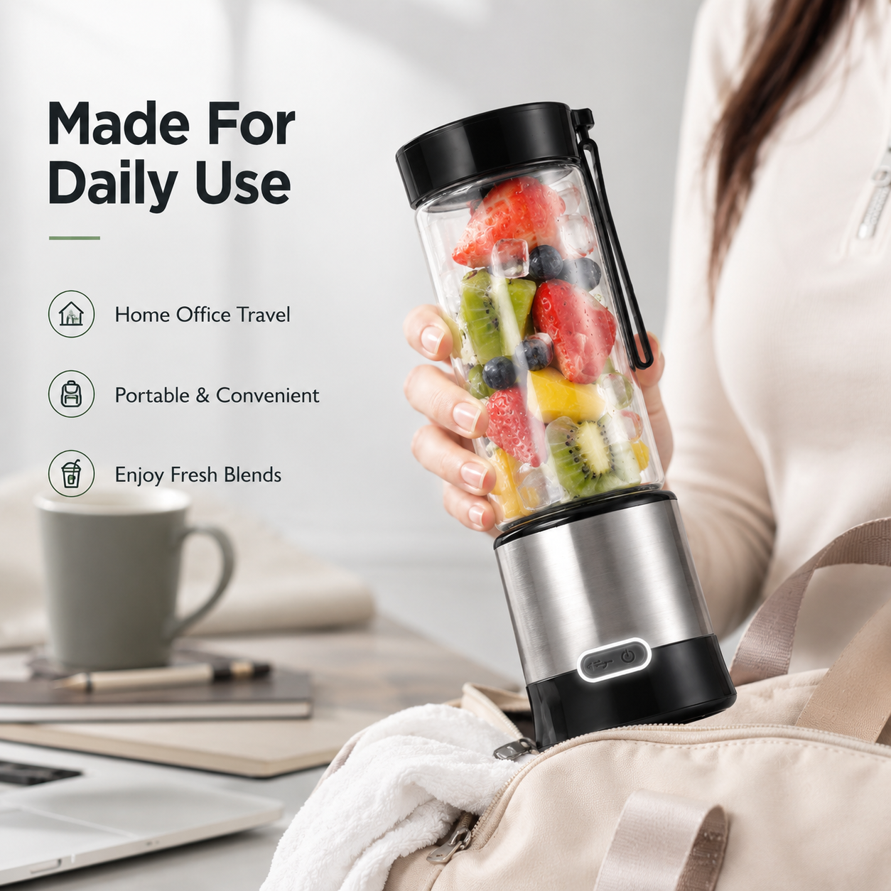Juicer Blender Portable Fruit Vegetable Extractor USB Rechargeable 4